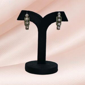 Nova pearl moissanite hoops - Image 1