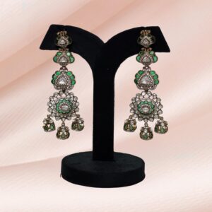 Aurora emrald moissanite layered earring - Image 1