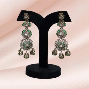 Aurora emrald moissanite layered earring - Image 1