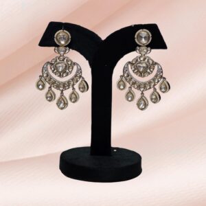 Kiara moissanite chandbali earrings - Image 1