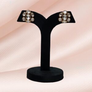 Era jadau stud with moissanite kundan stone in gold - Image 1